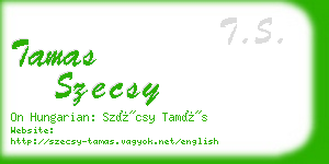 tamas szecsy business card